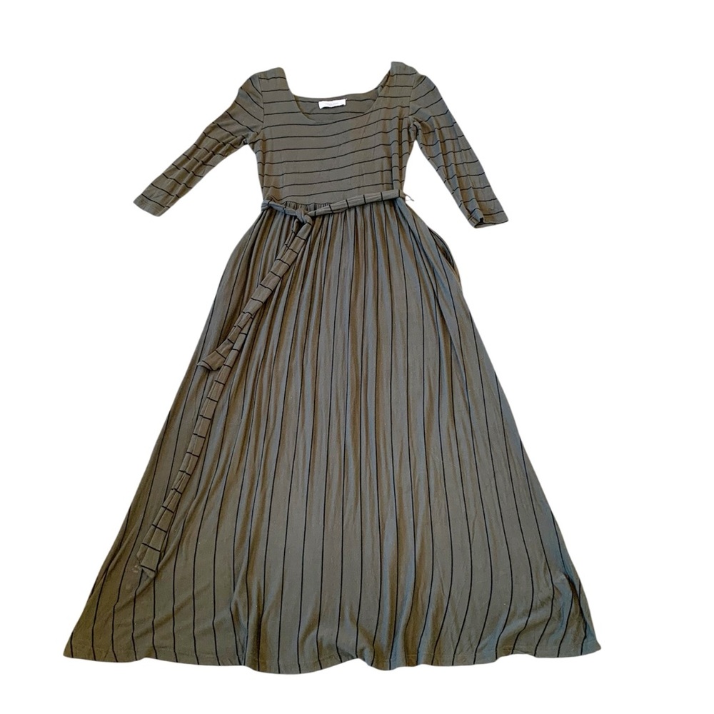 CARLY JEAN LOS ANGELES | Deep Green Striped Maxi Dress Women’s Medium